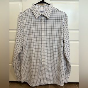 Mizzen and Main Leeward Men’s Dress Shirt Size Medium Trim White Blue